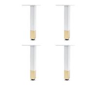 4 Pack Adjustable Furniture Legs for Coffee Table Nightstand Sofa Dresser & Cabinet Non Slip Pads 37cm 14.57in White & Gold Enhance Stability & Style