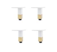 4 Pack Adjustable Furniture Legs Non Slip Coffee Table & Cabinet Legs White & Gold 6cm 2.36in Perfect for Nightstands Sofas Dressers & Beds