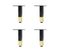 4 Pack Adjustable Furniture Legs Non Slip Pads for Coffee Table Nightstand Sofa Cabinet Dresser Bed Black Gold 15cm 5.91in & Stylish Support
