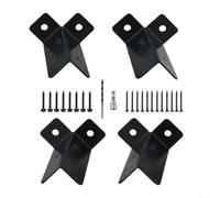 4-Pack Adjustable Iron Post Anchor Base Brackets for Deck, Fence & Pergola Support - 127 mm Height, 35x30x2.8 mm Base, Black Coated, Reusable Deck Post Fixing Brackets