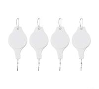 4 Pack Adjustable Plant Hanger Pulley System with Stainless Steel Hooks, Retractable Nylon Rope for Hanging Baskets, Bird Feeders, Lanterns, Indoor