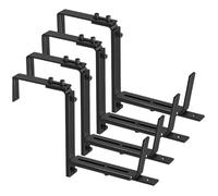 4 Pack Adjustable Planter Holder Brackets, Flower Box Supports for Deck Railing, Iron with Rustproof Coating, Quick Installation, Compatible with 2-7 in Railings, 5.9-12.6 in Plant Containers