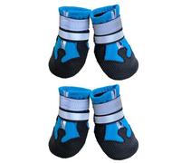 4-Pack Adjustable Reflective Dog Shoes for Walking in many Sizes Sole Boots for Indoor & Outdoor Use, Protects Injured for Small to Large Dogs (blue-S)