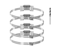 4 Pack Adjustable Street Sign Mounting Hardware for Larger Poles Stainless Steel Band Bracket Kit Secure Mounting for Water Heater Expansion Tanks, Security Cameras, Solar Light Panels