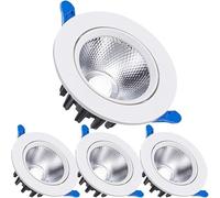 4 Pack Adjustable Ultra Thin 5W-30W LED Downlight Retrofit Spotlight with Baffle Trim - Neutral White Light