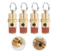4 Pack Air Compressor Pressure Relief Safety Valve 1/4 Inch NPT Threaded Brass Valve for Equipment Protection (250 PSI)