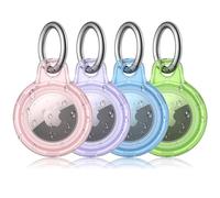 [4 Pack] Airtag Cases for Apple Airtag Holders, AirTags Case with Keychain, Soft TPU Airtag Holders Key Ring, Lightweight, Anti-Scratch, Protective Air Tag Holder for Luggage,Keys, Dog Collar