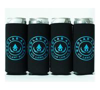 (4 Pack | All Black with sayings) Neoprene Slim Can Cooler Sleeve for White Claw - 12 oz Tall Cans Iced Coffee Michelob Ultra Red Bull Spiked Selt