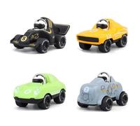4-Pack Alloy Press to Go Toy Race Cars - Die-Cast Collectible Model Set, Multi-Color Race Cars #5 to #8, Ideal Birthday/Christmas for Kids 3+ & Collectors