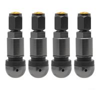 4 Pack Aluminum Alloy Snap In Tire Valve Stems for Tubeless For Car Wheels Providing Consistent Pressure Maintenance (Titanium Color)