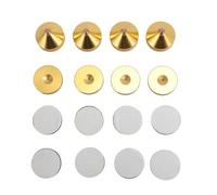 4 - Pack Aluminum Alloy Speaker Isolation Feet, Vibration Absorber Spikes for Speakers and Amplifiers, Shockproof Stand Feet with Sponge Pads for CD DVD Players and Audio (Gold)