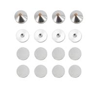 4 - Pack Aluminum Alloy Speaker Isolation Feet, Vibration Absorber Spikes for Speakers and Amplifiers, Shockproof Stand Feet with Sponge Pads for CD DVD Players and Audio (Silver)