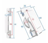 4-Pack Aluminum Alloy Window Sash Locks for Sliding, Single & Double-Hung Casement Windows, 6.5 x 2.5 x 1.25 cm, White