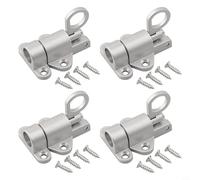 4 Pack Aluminum Bolt Spring-Loaded Door Spring Latch Having Automatic Windows Rust-Resistant Gate and Shed Lock Alloy for Doors for Casements Home Plus Garden (Silver)