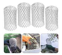 4 Pack Aluminum Gutter Guards Expandable Filter Strainer Leaf Strainer Downpipe Leaf Guard Gutter Mesh Drain Pipe Cover Protection Easy Install Moss, Muck, Mud & Debris Guard, from 2 to 4 inches