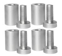 4-Pack Aluminum Standoff Screws, 19x25mm Sign Standoffs for Acrylic Glass Signage, Edge Grip Mounts for Wood/Metal Panels, Silver Finish, Decorazione