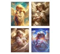 4 Pack Angel Diamond Art for Kids Beauty Diamond Painting Crystal Art Kits DIY Full Rhinestone Dimond Painting for Kids/Beginners, 5D Embroidery Cross Stitch Crafts for Home Wall Decor 30x36in z793f