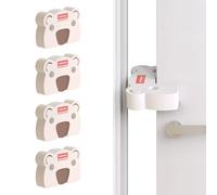 4-Pack Anti Door Slam Finger Guards for Children - Bear-Shaped EVA Door Safety Stoppers for Bedroom & Sliding Doors - Child Finger Protection, 7x10x2cm - Soft & Non-Toxic