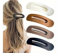 4-Pack Anti-Slip Flat Hair Claw Clips - Geometric Pattern, Suitable For Daily And Casual Wear hair clutures for women stylish cute korean stuff women hair clips