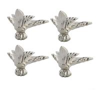 4 Pack Antique Corner Protectors Bronze Zinc Alloy Decorative Feet Metal Brackets for Furniture Box Photo Frame Retro Style 36x19mm(535-silver)