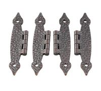 4 Pack Antique H Shaped Cabinet Door Hinges, Black Cast Iron, Suitable for Kitchen Cabinets, Wardrobes, and Furniture Projects (Red Bronze)