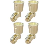 4-Pack Antique Zinc Alloy Swivel Casters - 360° Silent Rolling Wheels for Furniture Trunks Sofas Cabinets - Heavy-Duty Industrial Hardware with Brass Finish
