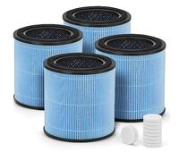 4-Pack AP0601 True HEPA Replacement Filter, Compatible with AP0601/AP0601-RF Air Pu-rifier, with H13 True HEPA Filter and High-Efficiency Activated Carbon 4-IN-1 Filtration, 4 Packs