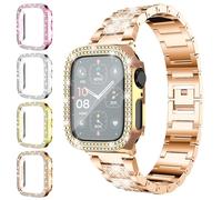 4 Pack Apple Watch Protective Case Women Bling Screen Protector with Diamond HD Anti-Scratch apple watch Screen Protector for iWatch 7 8 9 10 4 5 6 SE for Women Girls (42mm (iWatch 10))