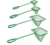 4 Pack Aquarium Fish Net Fine Quick Catch Mesh Nylon Fishing Catch Nets with Plastic Handle for Fish Tank Mesh Nets Scoop - Green