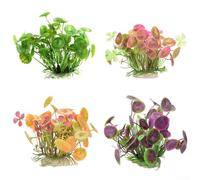 4 Pack Artificial Aquarium Plants Plastic Water Plants for Small Fish Tanks Fish Safe Decorations to Enhance Aquarium Visual Appeal