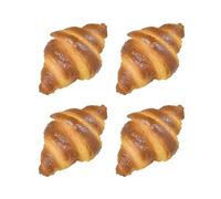 4 Pack Artificial Croissant, Realistic Fake Bread, Food Model Photo Prop, Artificial Bread Set For Kitchen And Bakery Shop Decoration