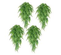 ARIATI 4 Pack Artificial Hanging Fern Plants, Artificial Trailing Plants, Fake Leaves Wall Decoration for Indoor Outdoor, Wedding Balcony Courtyard Basket Hanging Rattan Decoration