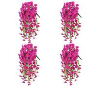 4 Pack Artificial Morning Glory Vines 29.5 Inch UV Resistant Hanging Flowers Silk Fake Plants for Outdoor Garden Wall Porch Wedding Spring Decoration (B)