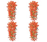 4 Pack Artificial Morning Glory Vines 29.5 Inch UV Resistant Hanging Flowers Silk Fake Plants for Outdoor Garden Wall Porch Wedding Spring Decoration (G)