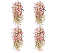 4 Pack Artificial Morning Glory Vines 29.5 Inch UV Resistant Hanging Flowers Silk Fake Plants for Outdoor Garden Wall Porch Wedding Spring Decoration (F)