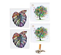 4 Pack Ashtrays for Cigarettes Pocket Ashtray Pouch,Fireproof PVC Smell Proof Portable Ashtray,Indoor Outdoor Butt Disposal Bag Compact,Reusable Cute Fancy Travel Ashtray (B)