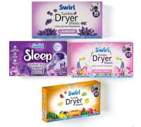 4 Pack Assorted Tumble Dryer Laundry Sheets - 140 Sheets For Fresh Clothes and Linen Spring Fresh, Lavender, Tropical and Sleep Lavender Chamomile
