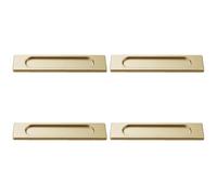 4 Pack Automatic Adhesive Sliding Door Handles Modern Aluminum Alloy Handles Oval Recessed Cabinet Pull Handles Bathroom Cabinet Pull Handles Modern Furniture Door Handles