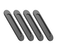 4 Pack Automatic Adhesive Sliding Door Handles Modern Aluminum Alloy Handles Oval Recessed Cabinet Pull Handles Bathroom Cabinet Pull Handles Modern Furniture Door Handles