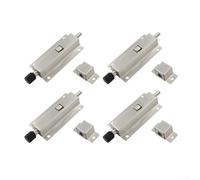 4 Pack Automatic Spring Latch Sliding Door Bolt | Stainless Steel Push Button Lock for Cabinet Gate Garage Bedroom Bathroom Security | Silver Finish with Screws Included(4inch)