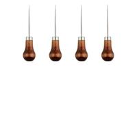 4 Pack Awl, Gourd Shape Awl, Bradawl Tool with Wooden Handle, Leather Sewing Bradawl Set for Crafting, Perforating, Punching, and DIY Handcraft Projects, Durable Tailor Tools for Leather and Fabric