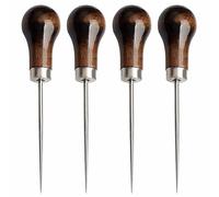 4 Pack Awl, Gourd Shape Awl Tailors Awl Wood Handle Scratch Awl Sewing Awl Tool for