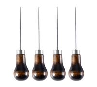 4 Pack Awl, Gourd Shape Awl Tailors Awl Wood Handle Scratch Awl Sewing Awl Tool for Leather