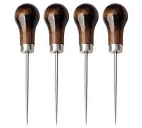 4 Pack Awl, Gourd Shape Awl Tailors Awl Wood Handle Scratch Awl Sewing Awl Tool for Leather
