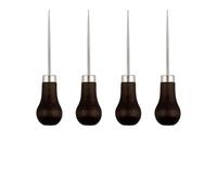 4 Pack Awl Tool, Gourd Shape Awl Sewing Set Tailors with Wood Handle Professional Tapered Leather Punch for Leatherwork DIY Craft Hole Punching Removing Stitches Marking on Paper Cloth Wood Plastic