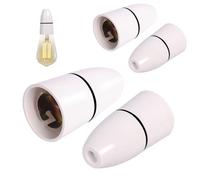 4 Pack B22 Bayonet Pendant Lamp Holder, Light Bulb Socket Lamp Fitting High Temperature Resistance, Un-Switched B22 Bayonet Cap Ceiling Chandelier Holder for Bathroom Bedroom Kitchen