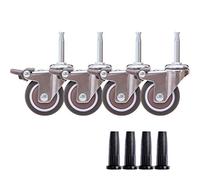 4-Pack Baby Crib Wheels Rubber Swivel Caster with Brake Metal Fur Rollers M7/M7.4/M8 Threaded Stem Heavy Du 80kg Load Capaci Nursery Accessories