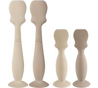 4 Pack Baby Diaper Cream Brush, Diaper Cream Spatula Applicator Silicone Baby Butt Paste Spatula for Babies, Newborn, 2 x Large Size, 2 x Small Size (2 x Natural, 2 x Sand)
