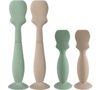 4 Pack Baby Diaper Cream Brush, Diaper Cream Spatula Applicator Silicone Baby Butt Paste Spatula for Babies, Newborn, 2 x Large Size, 2 x Small Size (2 x Natural, 2 x Sage)