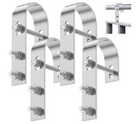 4 Pack Balcony Power Station Bracket Hooks, 304 Stainless Steel Solar Panel Mount, Drill-Free Universal PV Module Attachment Including Mounting Accessories for Balcony Railing, Flat Roof, RV
